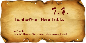 Thanhoffer Henrietta névjegykártya