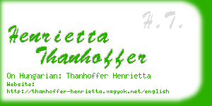 henrietta thanhoffer business card